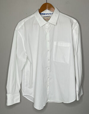 Casa Cabana Men's XL White Button Front Shirt Stretch Cotton Blend Long Sleeve